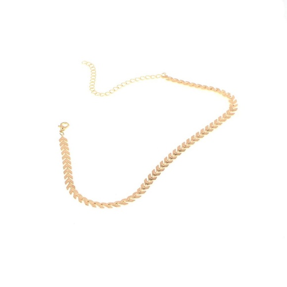 Gold Fish Bone Necklace - Picture 3 of 5